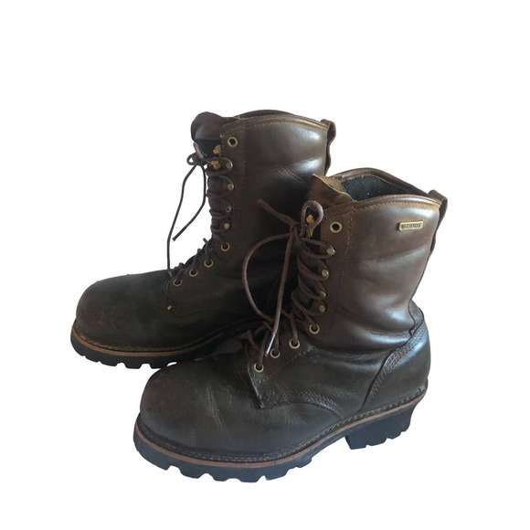 Golden Retriever Sz 9W Safety Toe Insulated Work Boots Brown Brown 10" VG - Picture 4 of 10